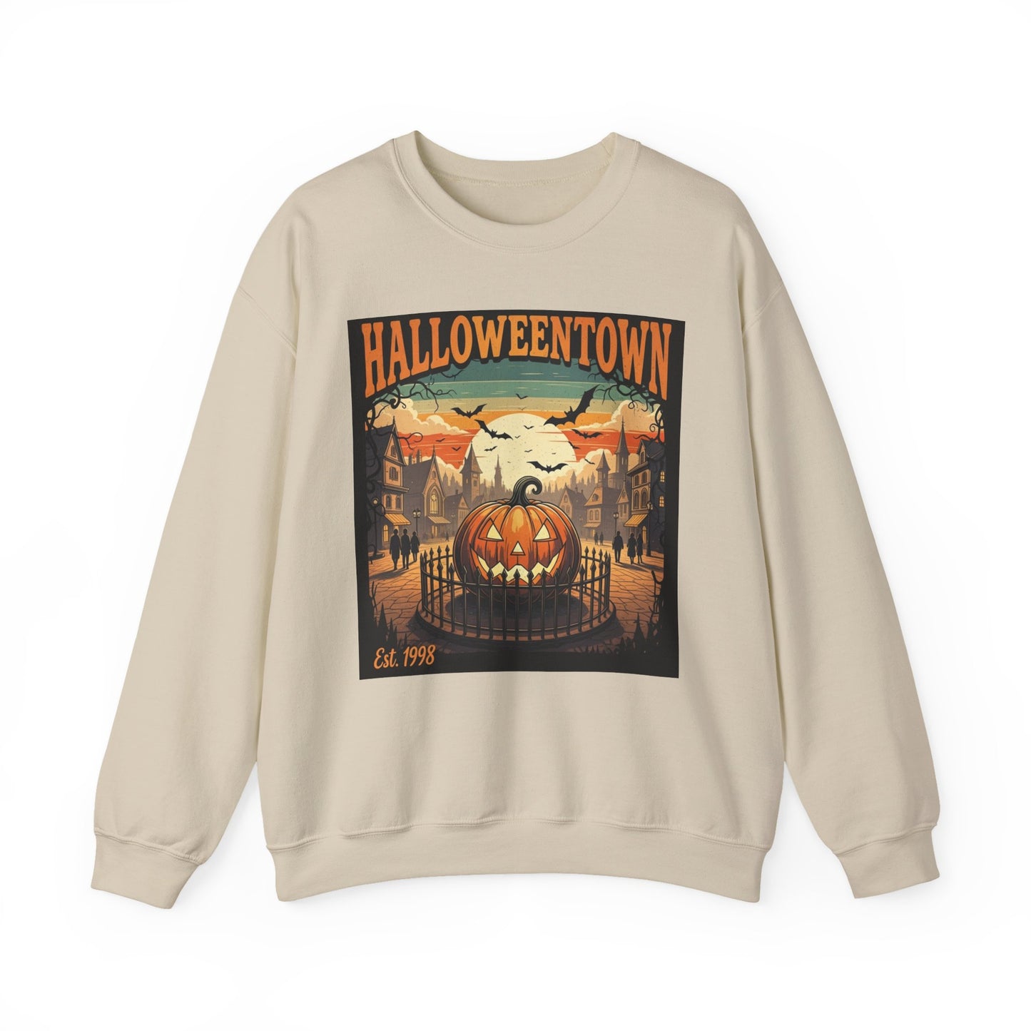 Halloweentown Est 1998 Sweatshirt – Vintage Halloween Graphic Crewneck – Retro Spooky Season Pullover – Halloweentown University Fall Sweatshirt