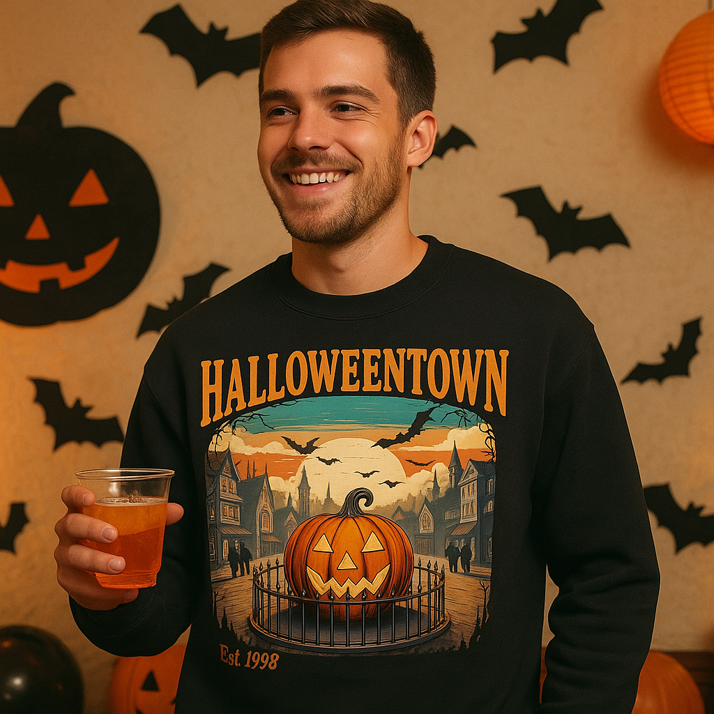 Halloweentown Est 1998 Sweatshirt – Vintage Halloween Graphic Crewneck – Retro Spooky Season Pullover – Halloweentown University Fall Sweatshirt