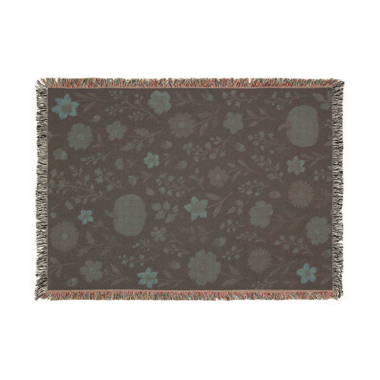 Rustic Fall Woven Throw Blanket – Pumpkin & Floral Tapestry for Autumn Home Décor
