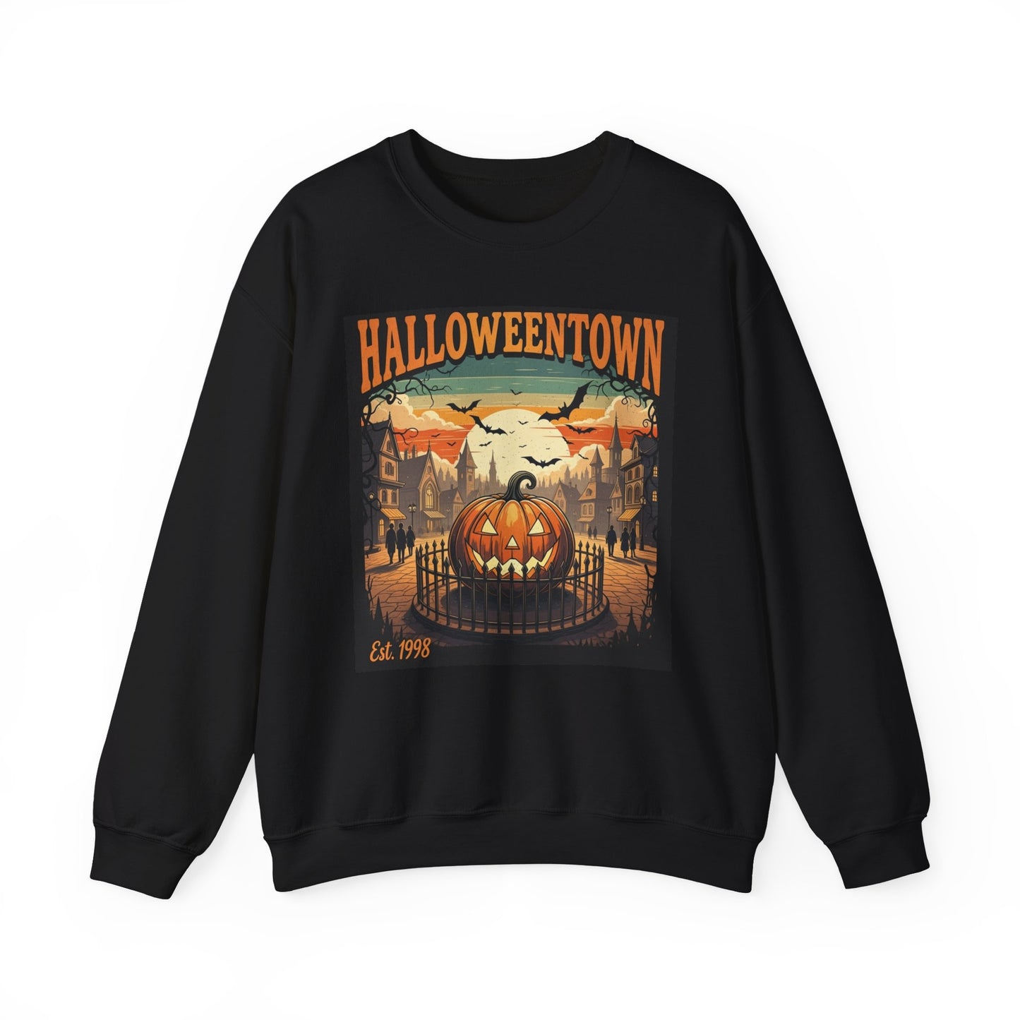 Halloweentown Est 1998 Sweatshirt – Vintage Halloween Graphic Crewneck – Retro Spooky Season Pullover – Halloweentown University Fall Sweatshirt