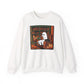Cozy Ghost Reading Sweatshirt – Halloween Fall Crewneck | Cute Spooky Book Lover Pullover