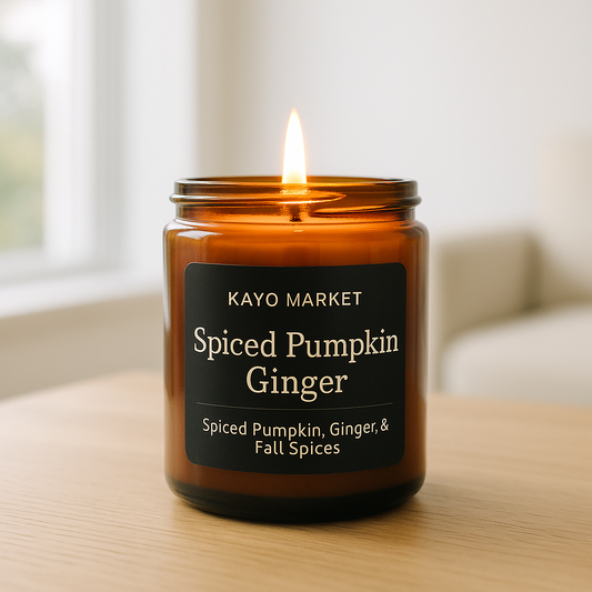 Spiced Pumpkin Ginger Candle – Fall Scented Soy Candle with Warm Pumpkin, Ginger & Autumn Spices | Kayo Market