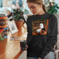 Cozy Ghost Reading Sweatshirt – Halloween Fall Crewneck | Cute Spooky Book Lover Pullover