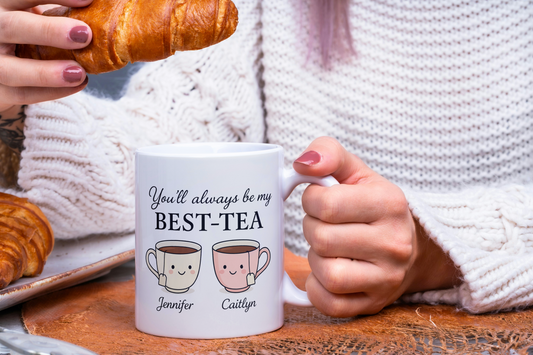 Best-Tea Friendship Mug – Cute Personalized Gift for Best Friends, Sisters, or Coworkers