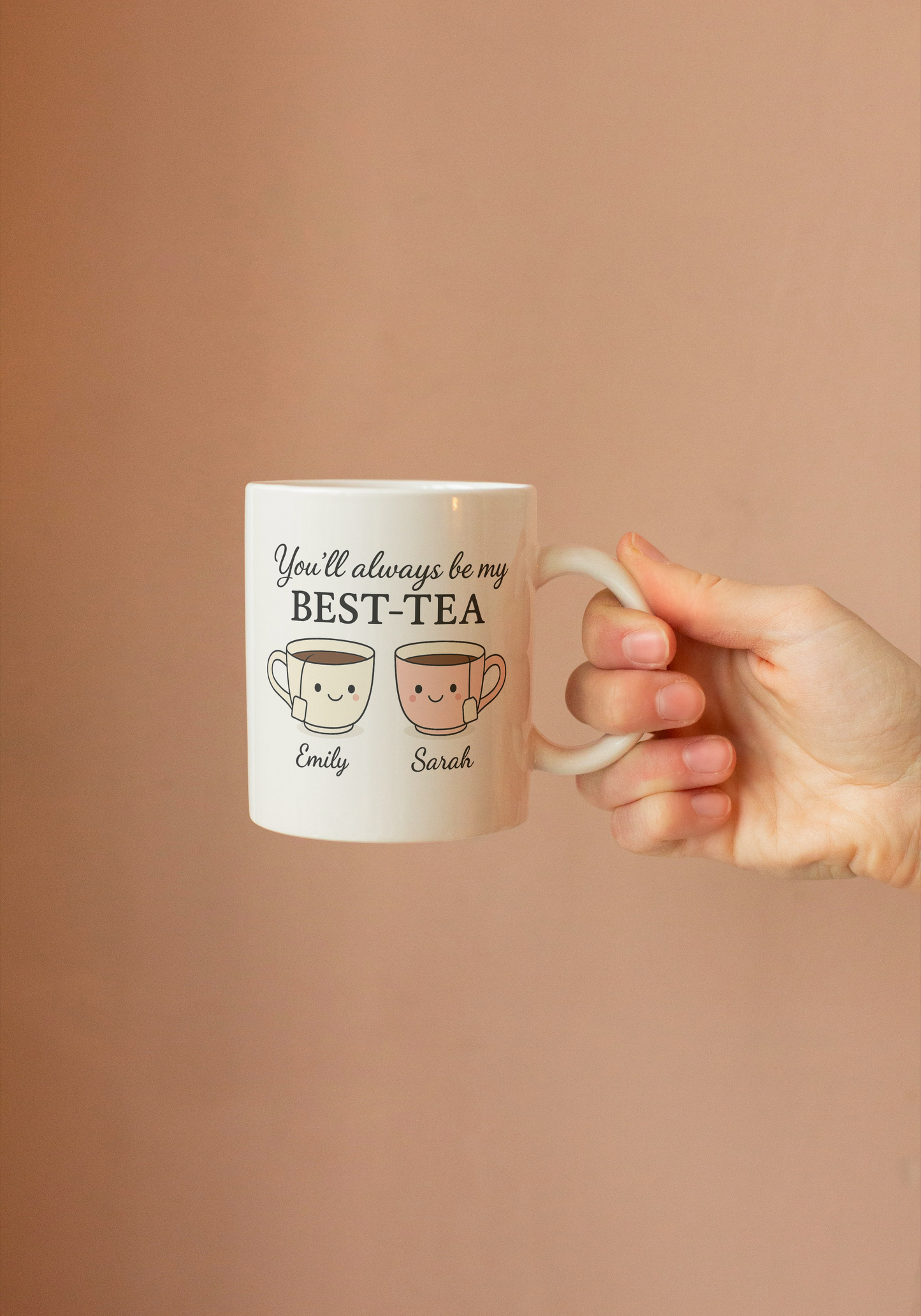 Best-Tea Friendship Mug – Cute Personalized Gift for Best Friends, Sisters, or Coworkers