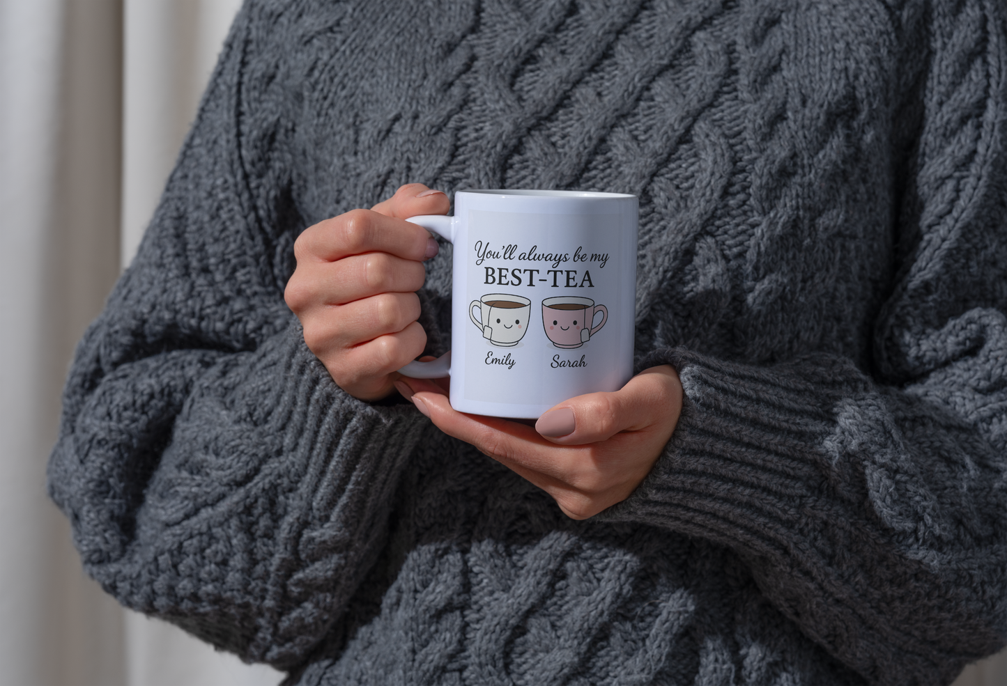 Best-Tea Friendship Mug – Cute Personalized Gift for Best Friends, Sisters, or Coworkers