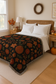 Rustic Fall Woven Throw Blanket – Pumpkin & Floral Tapestry for Autumn Home Décor