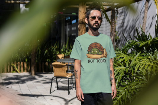 Grumpy Turtle “Not Today” Funny Graphic T-Shirt