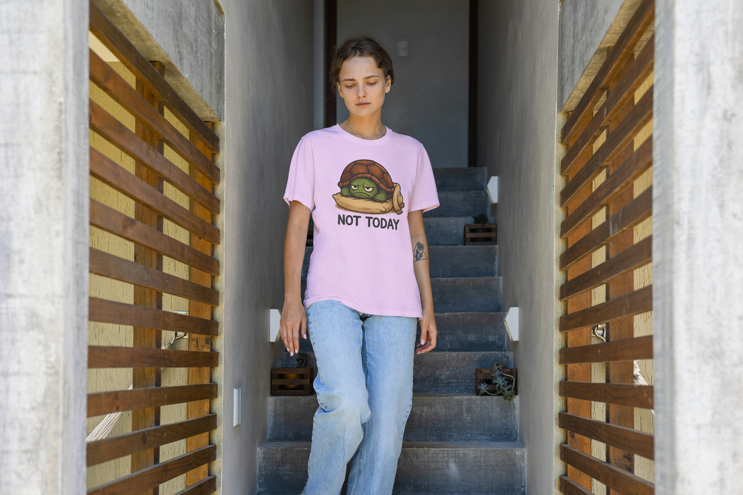 Grumpy Turtle “Not Today” Funny Graphic T-Shirt