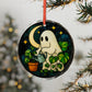 Whimsical Ghostly Plant Care Crystal Ornament, Unique Home Decor, Halloween Decoration, Gift for Garden Lovers, Whimsical Holiday Ornament