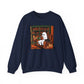 Cozy Ghost Reading Sweatshirt – Halloween Fall Crewneck | Cute Spooky Book Lover Pullover