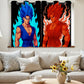 Anime Blackout Curtains – Dual Flame Warrior Design | Blue & Red Energy Battle Theme