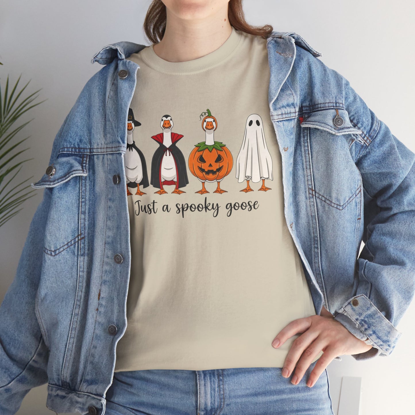 Just a Spooky Goose Shirt – Funny Halloween Goose Tee, Silly Goose Costume Graphic, Unisex