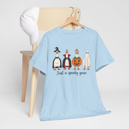 Just a Spooky Goose Shirt – Funny Halloween Goose Tee, Silly Goose Costume Graphic, Unisex